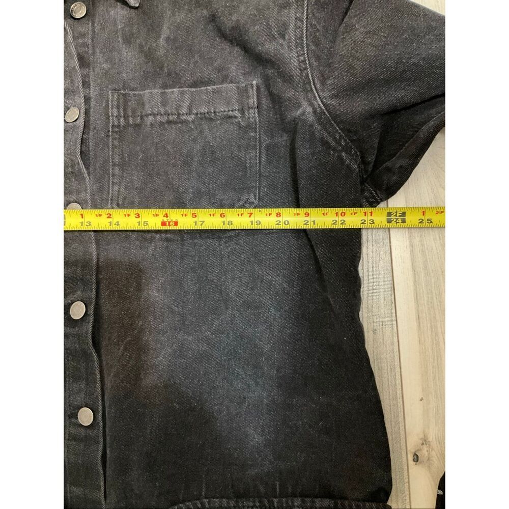 Cisono black wash denim button down jacket size large - Picture 8 of 10